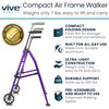 Vive Lightweight Walker for Seniors - Narrow, Folding Walker w/Wheels