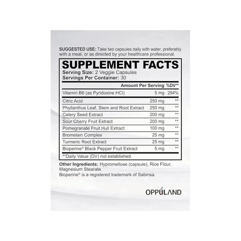 Oppuland Detox De Ácido Úrico - 60 Cápsulas Vegetales