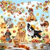 decalmile Fall Pumpkin Maple Leaves Double Sided Window Clings Autumn