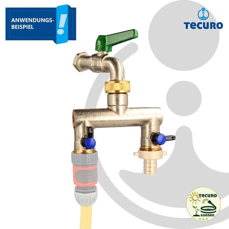 tecuro 2-way distributor piece, 1 inch (DN20), individually lockable by