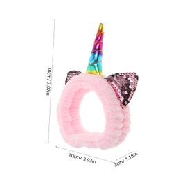 FRCOLOR Unicorn Spa Headband for Soft Fleece Elastic Hair Band for Face Washing Makeup Yoga Gentle Skin Stylish Design Fluffy Edges for Comfort