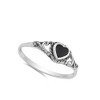 Heart Simulated Black Onyx Promise Ring New .925 Sterling Silver