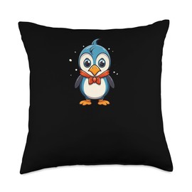 Penguin Hugs - Cute Penguin Gifts and Apparel Antarctica Animal Kids Cute Kawaii Cartoon Penguin Throw Pillow, 18x18, Multicolor