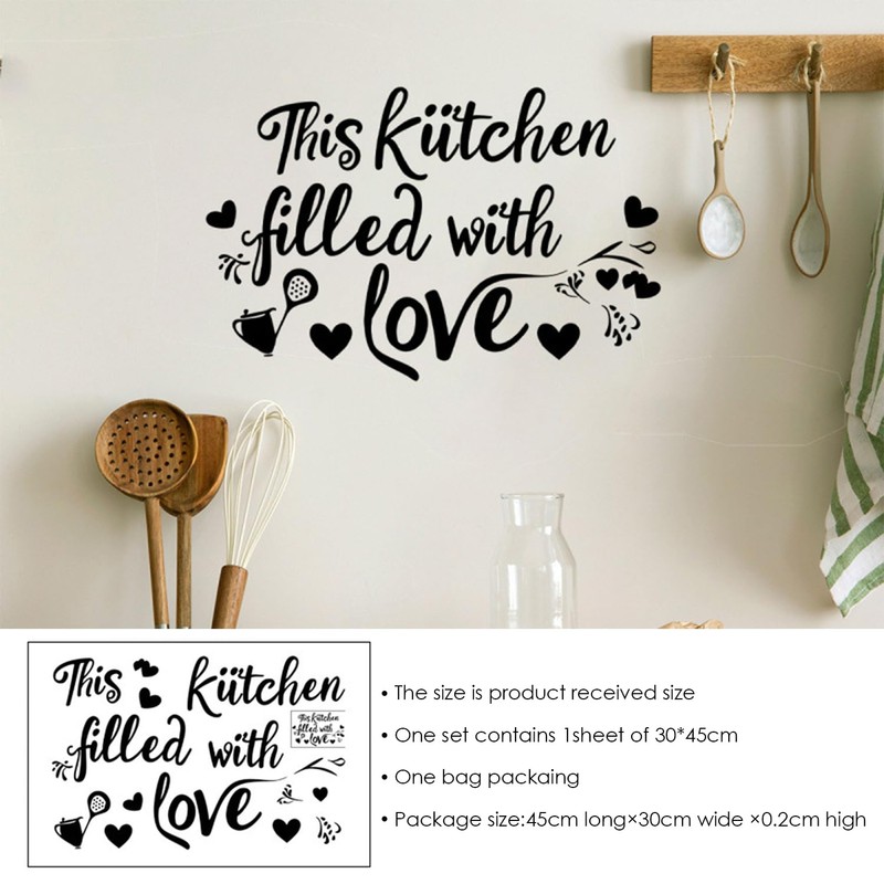 2 Sets Kitchen Stickers, Cartoon Restaurant Stickers, Simple Wall Stickers,