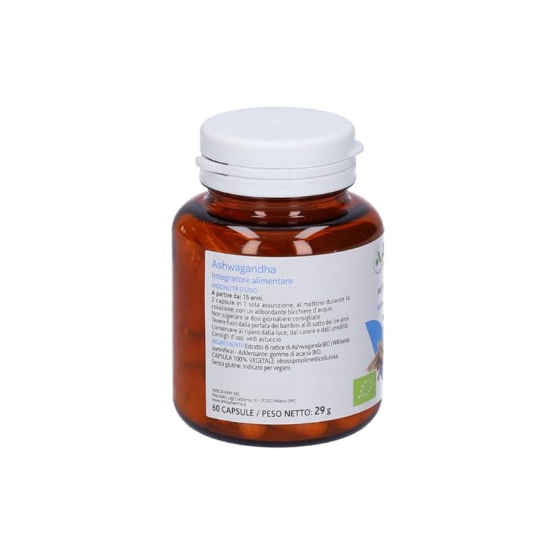 Arkopharma Arkocapsule - Ashwagandha Bio Integratore Alimentare, 60 capsule