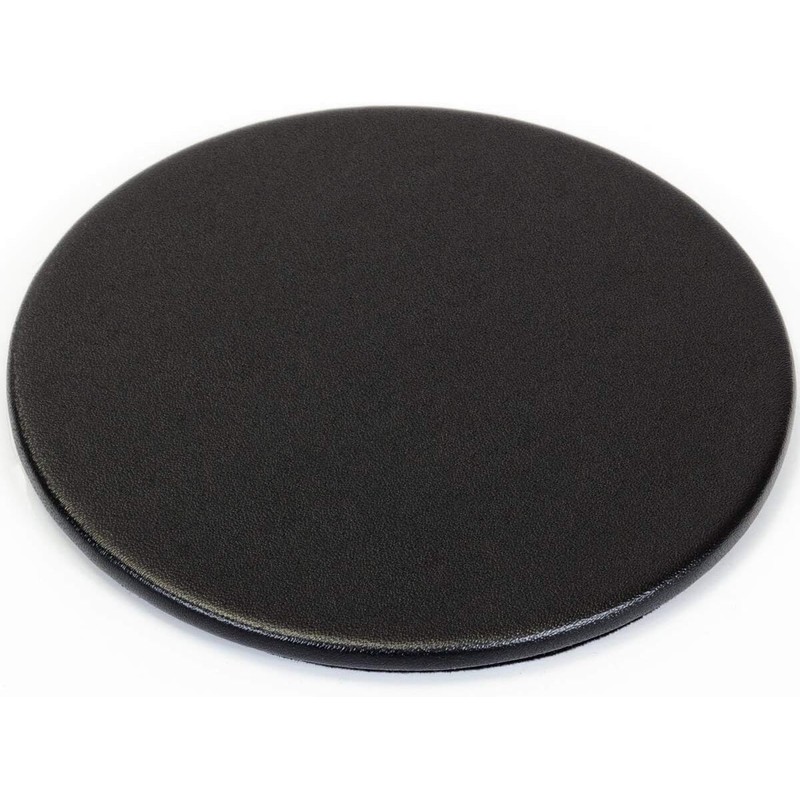 Classic Black Leather Round Coaster Set