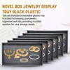 Novel Box 6 Pack Black Plastic Jewelry Display Trays 14.75x8.25x1.15