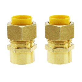 MTQY 2PCS Brass Compression Tube Fitting Connectors Female Brass Quick Connect Socket 1/2 inch for Fuel Air Oil Natural Gas Vacuum Lines