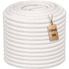 JANJOSN 50 Feet 1/2 Inch Braided Cotton Rope - Soft
