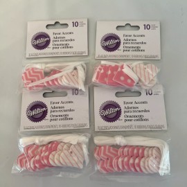 Wilton 40 Pcs Pink Heart Favor Accents Wedding, Engagement, Baby Shower (4-10 Pks)-NEW!