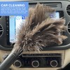2pcs Feather Duster, Retractable Handle Fluffy and Natural Feather Duster