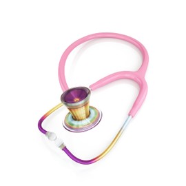 MDF Kaleidoscope ProCardial Cardiology Stethoscope, Lightweight Titanium, Adult, Dual Head, Pink Tube, Kaleidoscope Chestpiece-Headset, MDF797TKL01