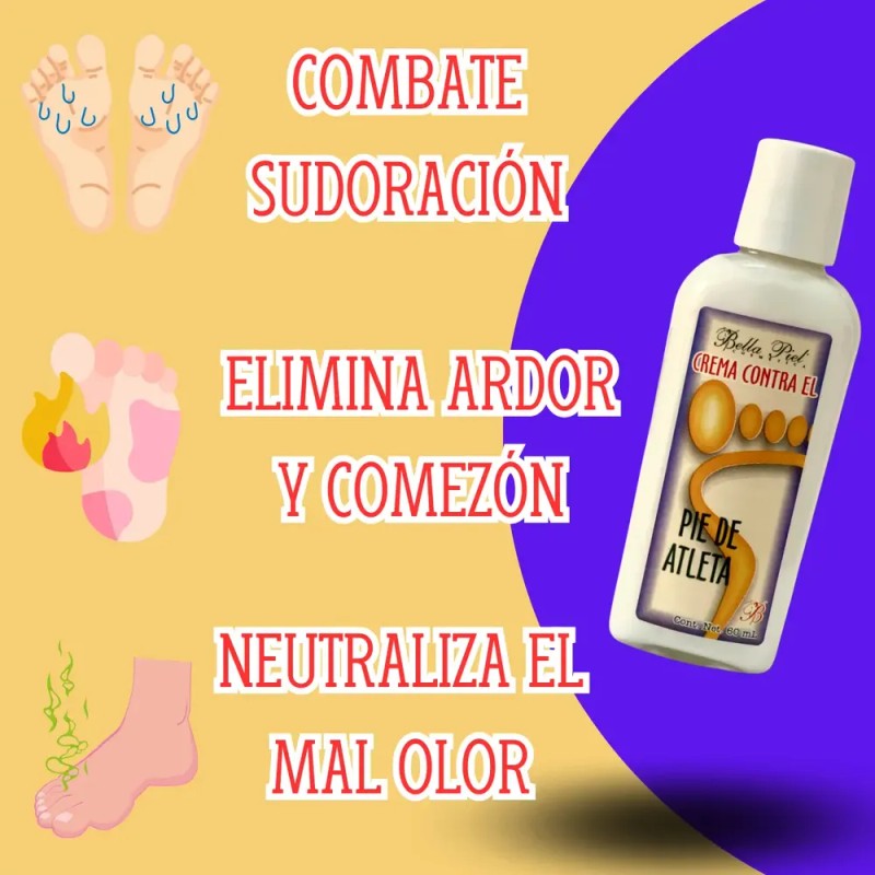 2 Pzas Crema Contra Pie De Atleta Antihongos 60ml Bella