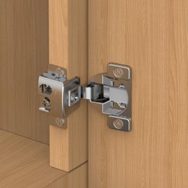 Chibery 2 Pack 1-1/4" Overlay 3D Soft Close Concealed Hinge, Face Frame Door, Small Angle Slow Close, Self Closing Hidden Satin Nickel, 105° Concealed Stainless Steel Hinges for Kitchen Cabinet Door