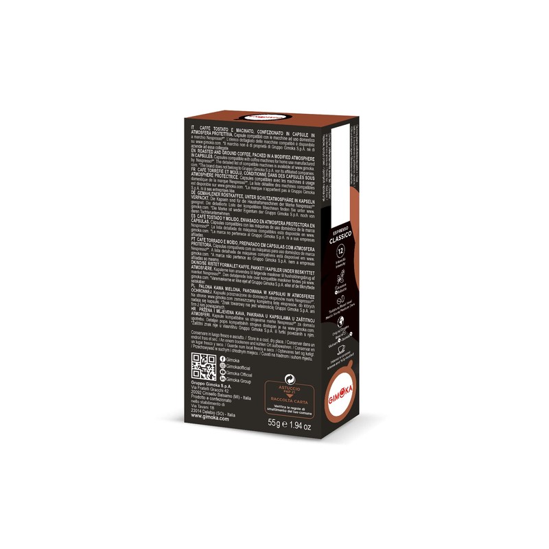 Gimoka - Nespresso Compatible Aluminium Coffee Capsules, Classico - 100