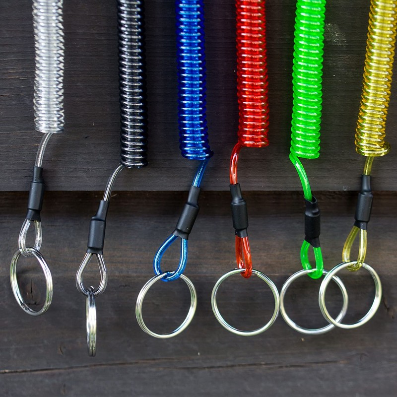FINN Outdoors Carabiner with spiral cable, elastic lanyard, spiral key