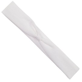 Wee Ones Baby Girls' Add-a-Bow Cotton Lycra Head Wrap - White (0-6 Months)