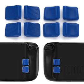PlayVital Mix Version Back Button Enhancement Set for Steam Deck LCD, Grip Improvement Button Protection Kit for Steam Deck OLED - Streamlined & Studded Design - Blue