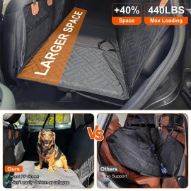 Waterproof Oxford Cloth Dog Car Seat Cover Non-Slip Scratchproof Back Seat Extender with Hammock for PetsColor: Black Color