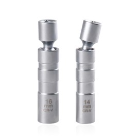 ZeroNine Spark Plug Socket Set,Universal Joint Magnetic Swivel Spark Plug Socket Wrench Set for Car Repair,14mm&16mm Car Repair Spark Plug Removal Tool for Most Car Accessories