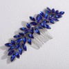 Teyglen Wedding Blue Rhinestone Hair Comb Crystal Bride Wedding Hair