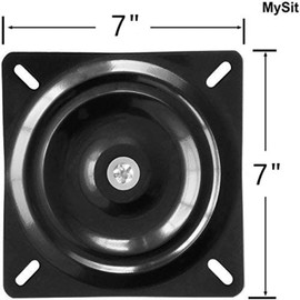 MySit 7" Heavy Duty Bar Stool Swivel Plate Replacement, Square Swivel Mechanism for Recliner Chair or Furniture - Ball Bearing Swivel Boat Seat