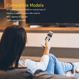TV Remote Control for Skyworth Coocaa UC7500 Android Voice TV, Replacement Voice Remote Control, Comfortable to Touch, Easy to Use