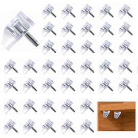 Youery Pack of 40 Transparent Shelf Support 5 mm Shelf Support for Shelves Shelf Support Plastic Transparent with Steel Pin Shelf Holder for Wood and Glass Floors Cupboard Shelf Bookcase