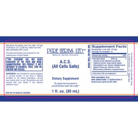 Pure Herbs: A.C.S. (All Cells Salts) - 1 oz.