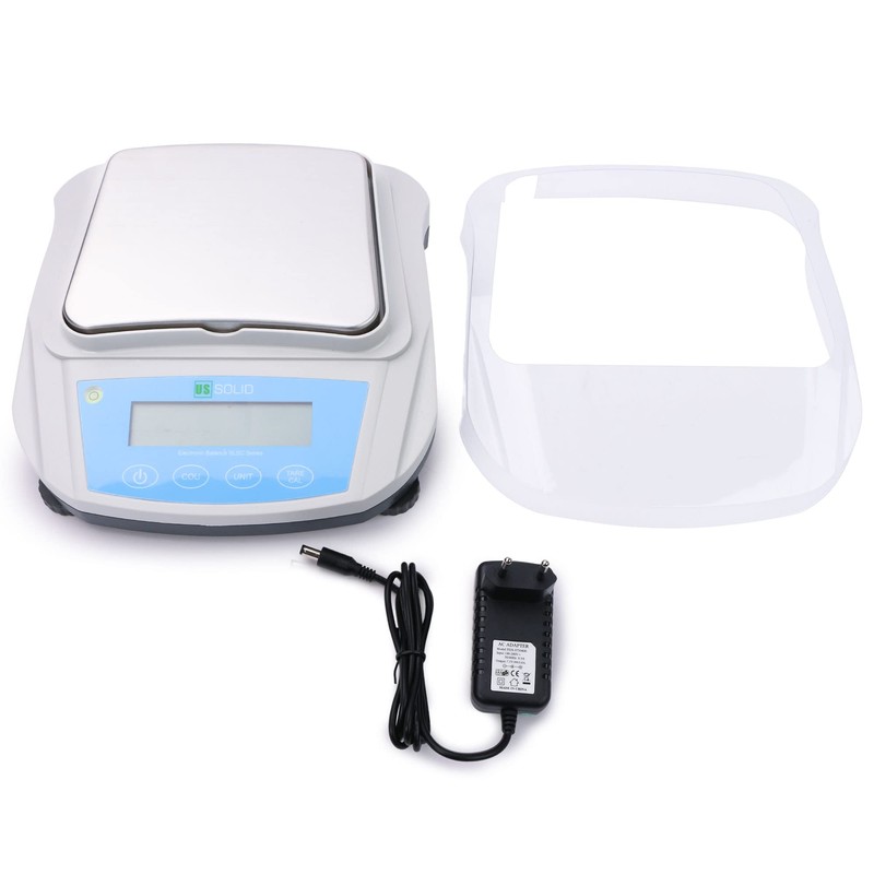 U.S. Solid Electronic Precision Balance 0.01g, RS232 Port, AC100V-240V/4xDC1.5V Batteries