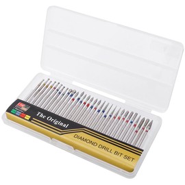 Yakamoz 30Pcs Nail Drill Bits Set, 3/32" Shank Professional Diamond Tungsten Steel Alloy Grinding Head Polishing Tool Set for Nail Salon & Personal Manicure