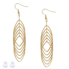 Mikovivi Gold Dangle Earrings for Women, Boho Long Leaf Drop Earrings Dangling Big Statement Jewelry for Women