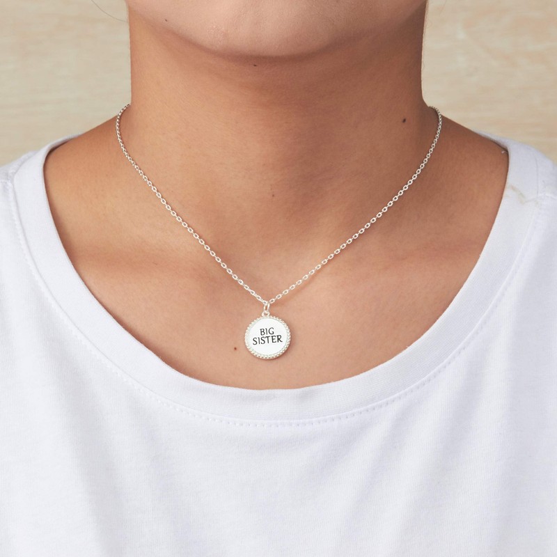 Philip Jones Silver Plated Filigree Disc Big Sister Necklace