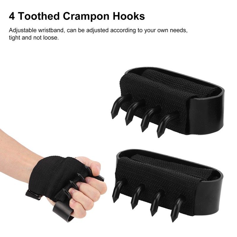 1 Pair/set 4 Tooth Spikes Crampon Hooks Wristband Durable Outdoor
