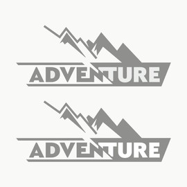 Autodomy Adventure Motorcycle Case Off Road Sport Trail 4x4 Sticker Pack of 2 | Sticker Motorcycle or Car | 4x4 Sticker Off Road Silver