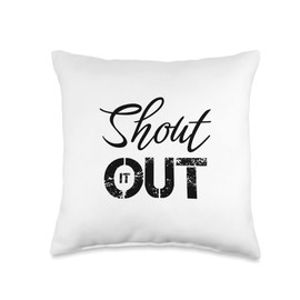 Loud Boisterous Extrovert Shout It Out Empowered Woman Throw Pillow, 16x16, Multicolor