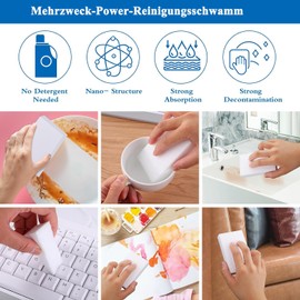 Dirt Eraser Sponge, Pack of 50 Eraser Sponge, Cleaning Sponge, Magic Sponge Eraser, Miracle Sponge, White Cleaning Sponge, Melamine Sponge for Home, Kitchen, Wall, Shoe Sponge