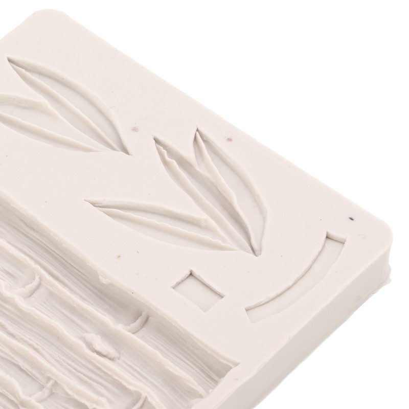 Silicone Mold Safe Elastic Grey Leaves Bamboo Design Tear Resistant