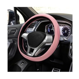 Funda de piel transpirable para volante de coche, envoltura de seda de hielo, con forro antideslizante, protector elástico resistente a los arañazos, 