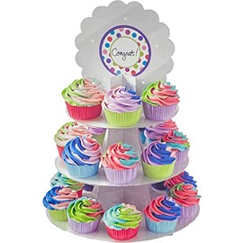 Wilton Metallic Shiny Light-Up Cupcake Stand w/Stickers & Battery Included! (Metallic Light-Up)