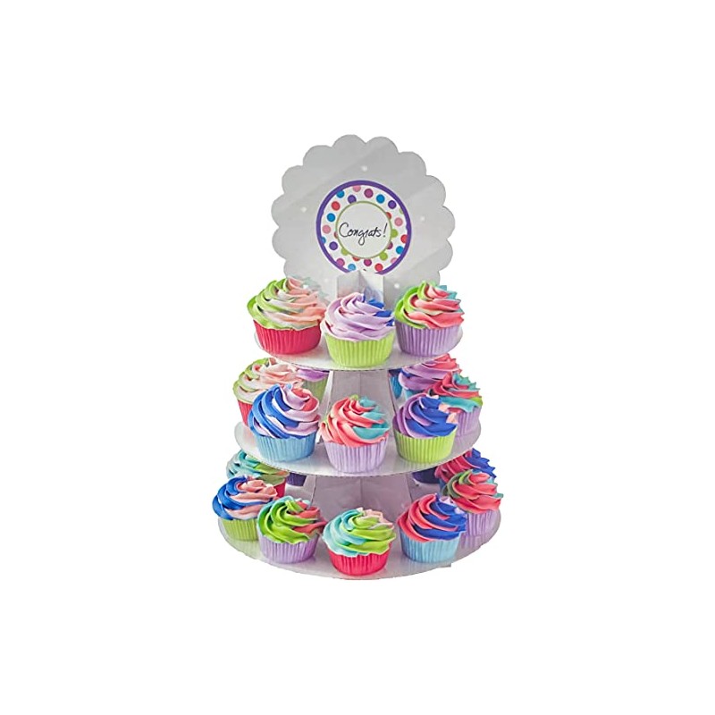 Wilton Metallic Shiny Light-Up Cupcake Stand w/Stickers & Battery Included!