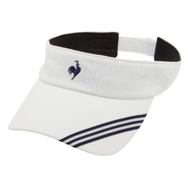 Coq Sportif LN5FCP23L Women's Sun Visor, Tennis, Partial Antibacterial, Deodorizing, Partial Sweat Absorbent, Quick Drying, Tape, Simple, WH00 (LN5FCP23L), Free size