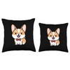 Cute Corgi Dog Kawaii Bow Tie Mom Dad Kids Throw