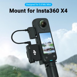 CYNOVA Insta 360 x4 DJI Mic Mini Mount, Invisible Mic Bracket for insta360 x4 Accessories, Compatible with Insta360 X4 / X3（with 3.5mm Audio Cable）