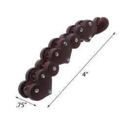 Hearts Banana Clip with Diamonds - Set of 2 - Brown