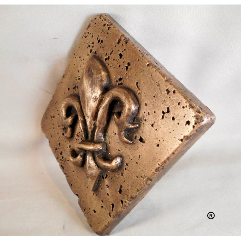 METAL TILE ARTS MANUFACTURING Bronze Fleur d' Lis Diagonal 4"X4"