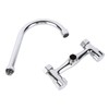 Wall Mount Kitchen Stainless Steel Smooth Surface 2 Handles Faucet