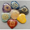 Jet International Engraved Reiki Chakra Stones with Chakra Case Set