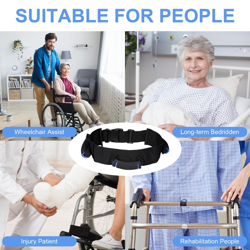 Gait Belt Transfer Belts for Seniors, Walking Gait Belt with