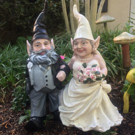 homestyles 15" Wedding Bride and Groom Love Couple Gnome Home and Garden Statue Figurine